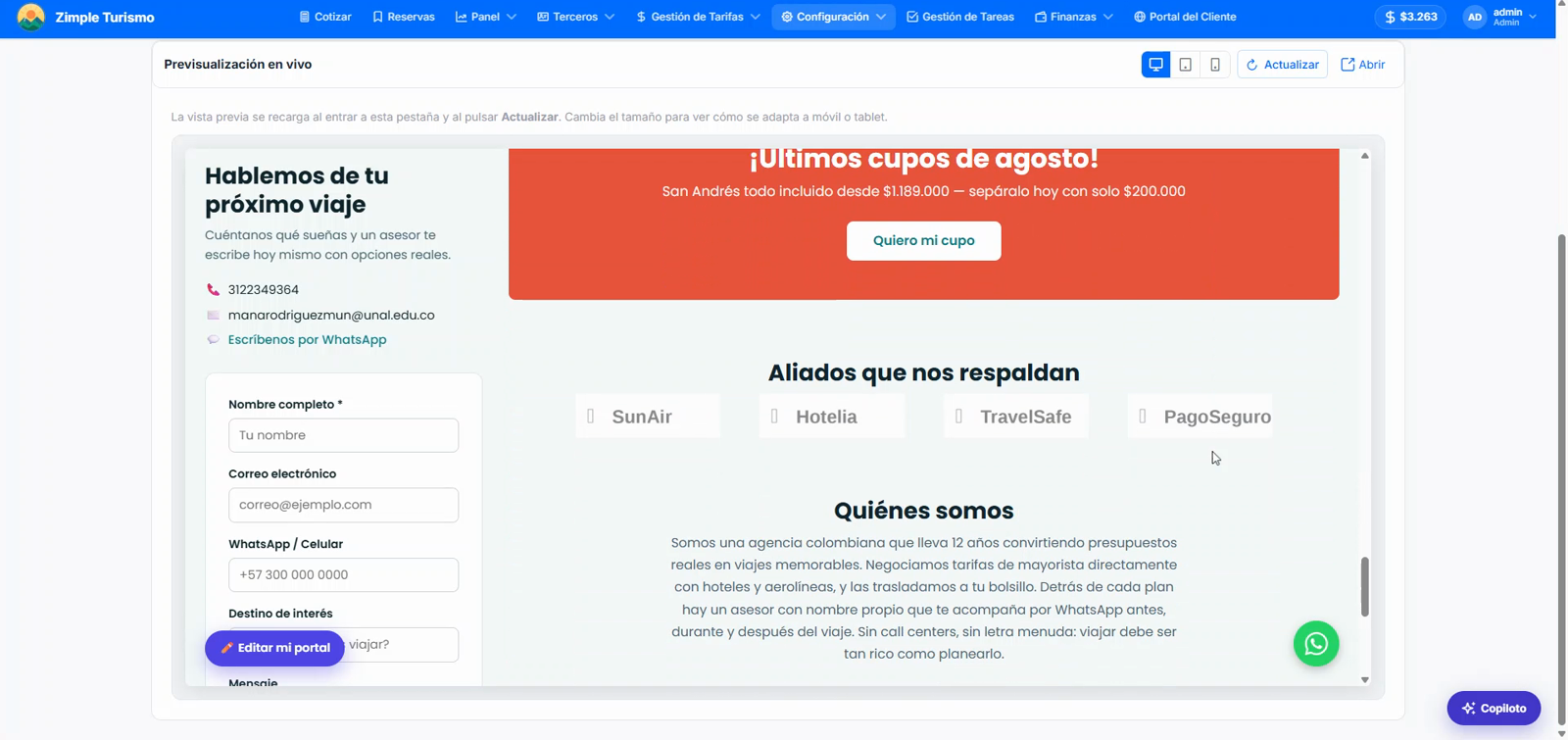 Portal del cliente